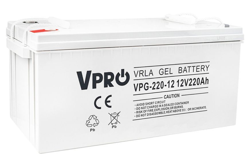 Необслуговуваний акумулятор vpro gel solar 12 в 220 аг volt polska 6AKUGEL220 AKU67 фото