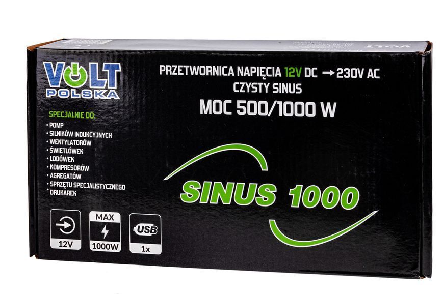 Перетворювач напруги sinus 1000 12/230в 1000вт volt polska 3SIP090012 PRZ142 фото